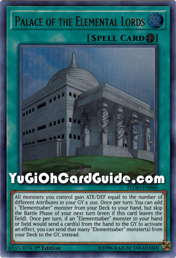 Yu-Gi-Oh Card: Palace of the Elemental Lords