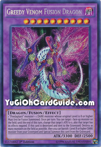 Yu-Gi-Oh Card: Greedy Venom Fusion Dragon