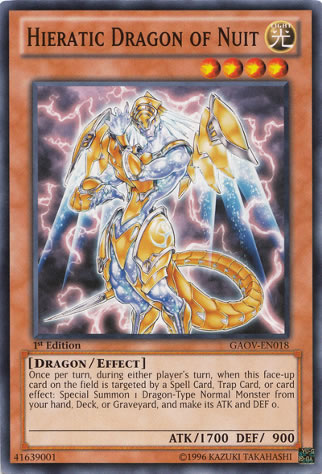 Yu-Gi-Oh Card: Hieratic Dragon of Nuit