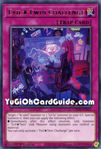 Yu-Gi-Oh Card: Evil★ Twin Challenge
