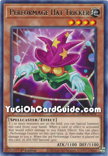 Yu-Gi-Oh Card: Performage Hat Tricker