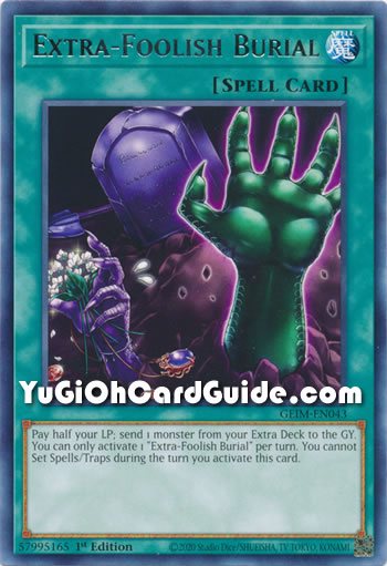 Yu-Gi-Oh Card: Extra-Foolish Burial