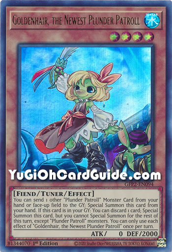 Yu-Gi-Oh Card: Goldenhair, the Newest Plunder Patroll