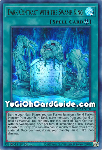 Yu-Gi-Oh Card: Dark Contract with the Swamp King
