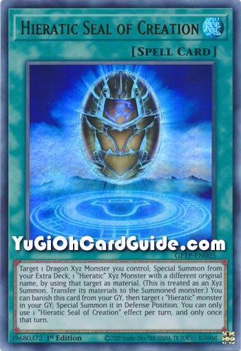 Yu-Gi-Oh Card: Hieratic Seal of Creation
