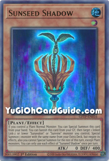 Yu-Gi-Oh Card: Sunseed Shadow