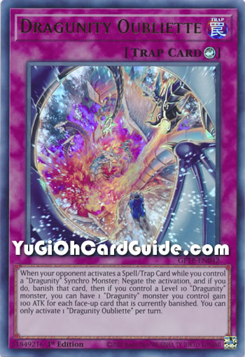 Yu-Gi-Oh Card: Dragunity Oubliette