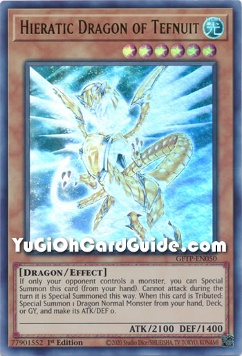 Yu-Gi-Oh Card: Hieratic Dragon of Tefnuit