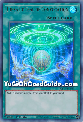 Yu-Gi-Oh Card: Hieratic Seal of Convocation