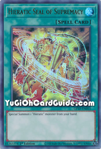 Yu-Gi-Oh Card: Hieratic Seal of Supremacy