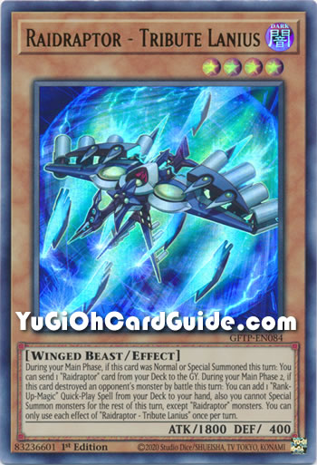 Yu-Gi-Oh Card: Raidraptor - Tribute Lanius