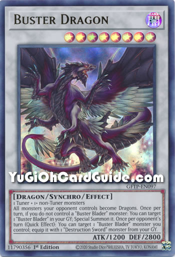 Yu-Gi-Oh Card: Buster Dragon