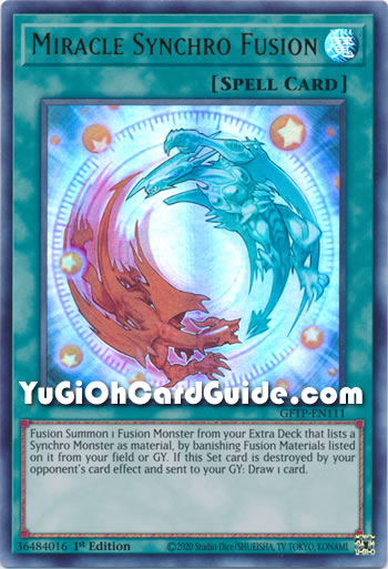 Yu-Gi-Oh Card: Miracle Synchro Fusion