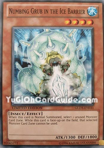 Yu-Gi-Oh Card: Numbing Grub in the Ice Barrier