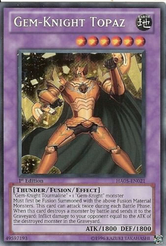 Yu-Gi-Oh Card: Gem-Knight Topaz