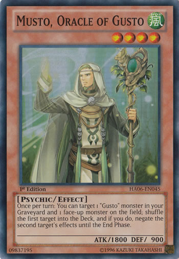 Yu-Gi-Oh Card: Musto, Oracle of Gusto