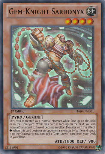 Yu-Gi-Oh Card: Gem-Knight Sardonyx