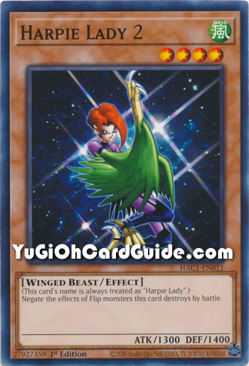 Yu-Gi-Oh Card: Harpie Lady 2