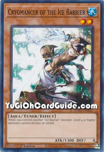 Yu-Gi-Oh Card: Cryomancer of the Ice Barrier