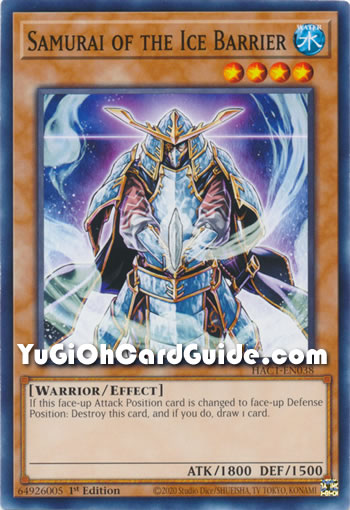 Yu-Gi-Oh Card: Samurai of the Ice Barrier