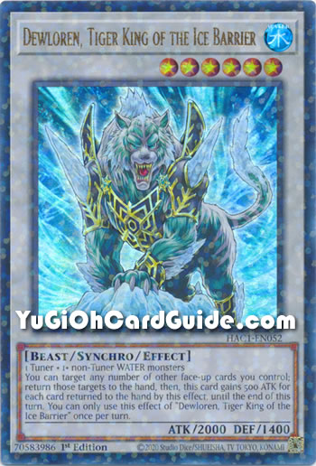 Yu-Gi-Oh Card: Dewloren, Tiger King of the Ice Barrier