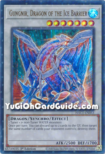 Yu-Gi-Oh Card: Gungnir, Dragon of the Ice Barrier
