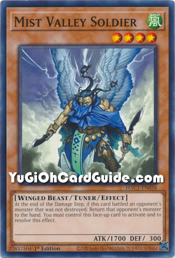 Yu-Gi-Oh Card: Mist Valley Soldier