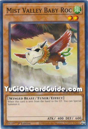 Yu-Gi-Oh Card: Mist Valley Baby Roc