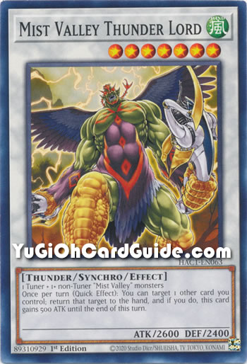 Yu-Gi-Oh Card: Mist Valley Thunder Lord
