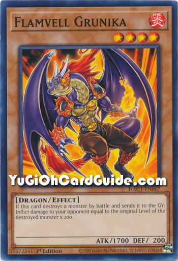 Yu-Gi-Oh Card: Flamvell Grunika