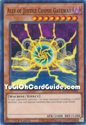 Yu-Gi-Oh Card: Ally of Justice Cosmic Gateway