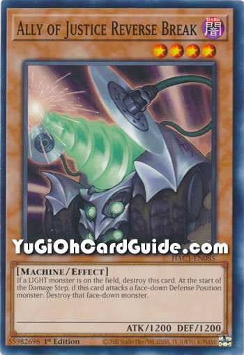 Yu-Gi-Oh Card: Ally of Justice Reverse Break