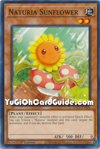 Yu-Gi-Oh Card: Naturia Sunflower