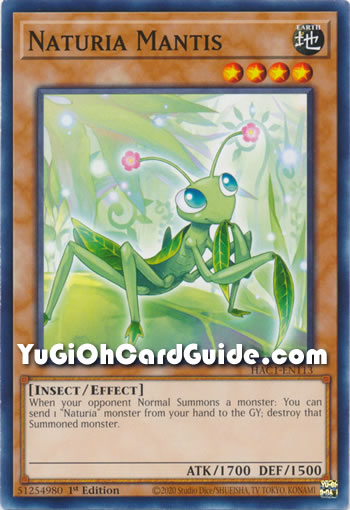 Yu-Gi-Oh Card: Naturia Mantis