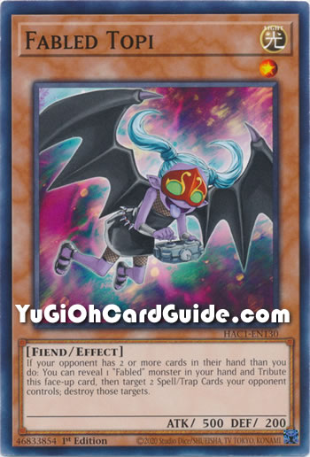 Yu-Gi-Oh Card: Fabled Topi