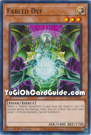 Yu-Gi-Oh Card: Fabled Dyf