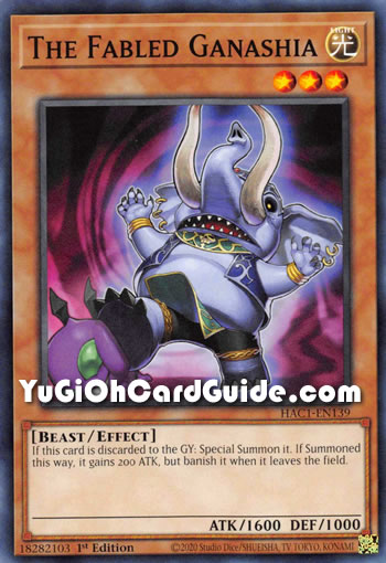 Yu-Gi-Oh Card: The Fabled Ganashia