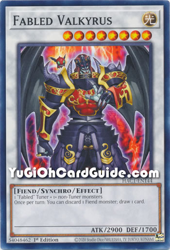 Yu-Gi-Oh Card: Fabled Valkyrus