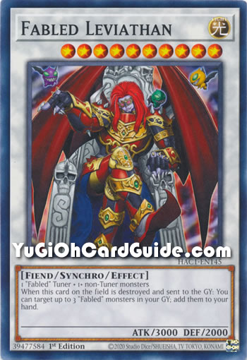 Yu-Gi-Oh Card: Fabled Leviathan