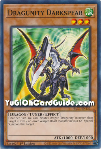 Yu-Gi-Oh Card: Dragunity Darkspear