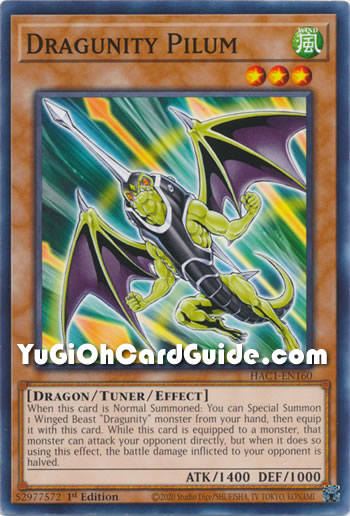Yu-Gi-Oh Card: Dragunity Pilum