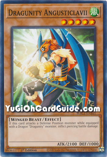 Yu-Gi-Oh Card: Dragunity Angusticlavii