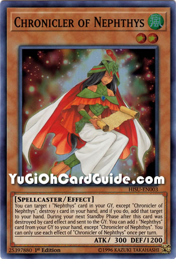 Yu-Gi-Oh Card: Chronicler of Nephthys