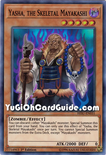 Yu-Gi-Oh Card: Yasha, the Skeletal Mayakashi