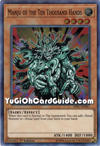 Darkness Attribute Knight Card 3x Manju Of The Ten Thousand Hands - YuGiOh  Ultra Rare Dark Knight Monster Cards