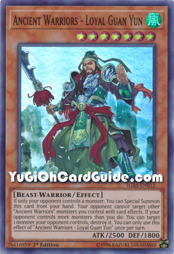 Yu-Gi-Oh Card: Ancient Warriors - Loyal Guan Yun