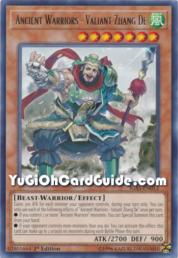 Yu-Gi-Oh Card: Ancient Warriors - Valiant Zhang De