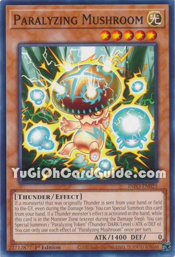 Yu-Gi-Oh Card: Paralyzing Mushroom