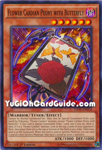 Yu-Gi-Oh Card: Flower Cardian Peony with Butterfly