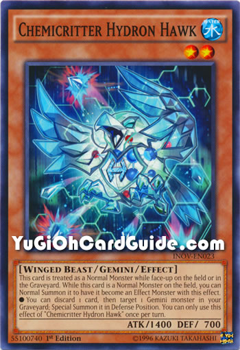 Yu-Gi-Oh Card: Chemicritter Hydron Hawk
